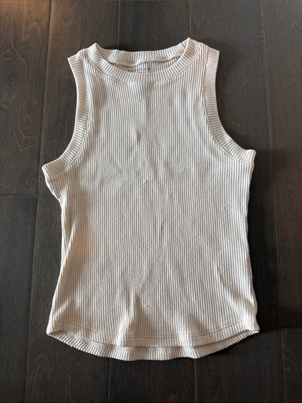 American Eagle Ribbed Sleeveless Tank Top - Cream